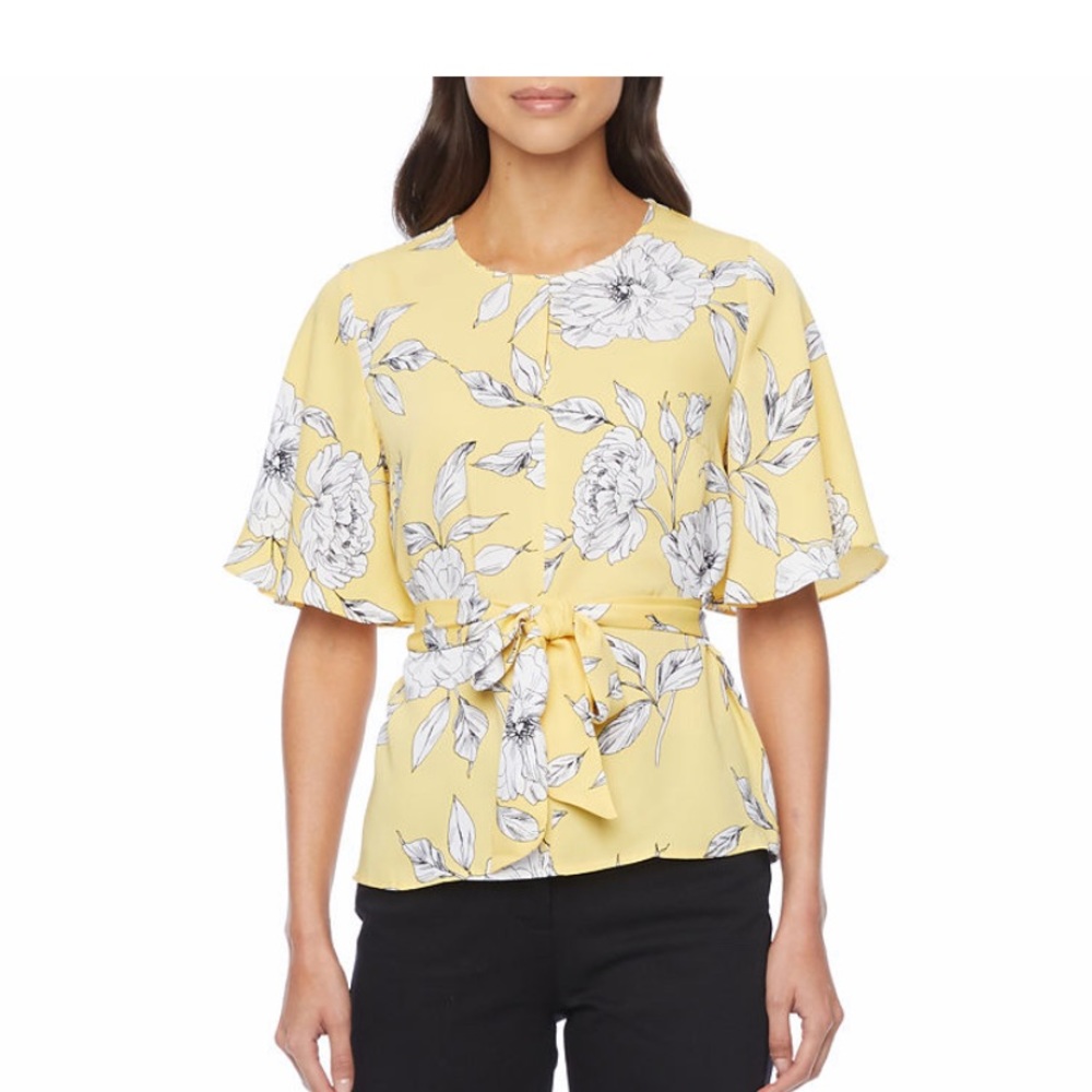 Liz Claiborne Crew Neck Short Sleeve Blouse
